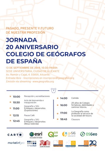 Programa completo Jornada conmemorativa 20 aniversario Colegio de Geógrafos
